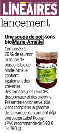 Une soupe de poissons BIO Marie-Amélie